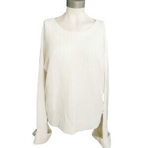 SANCTUARY Now Or Never cozy knit pullover rib sweater winter white Size XL NEW